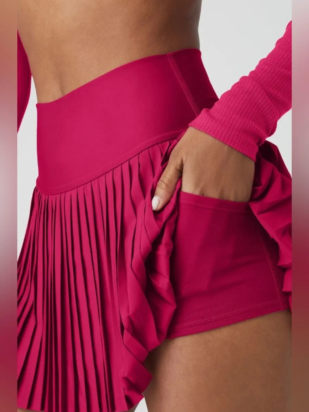 Alo Yoga Grand Slam Tennis Skirt - Magenta Crush Size Large